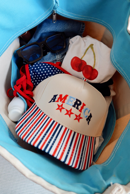 America 250 Red White & Blue Striped Hat 