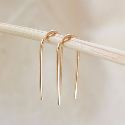Open Arc Earrings, Gold Fill & Sterling Silver