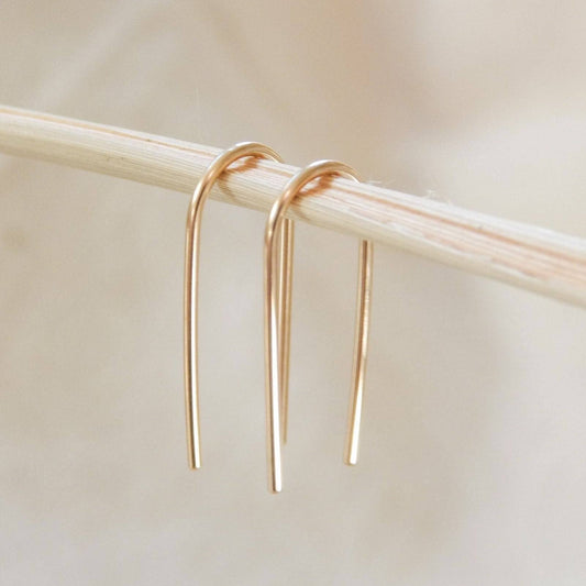 Open Arc Earrings, Gold Fill & Sterling Silver