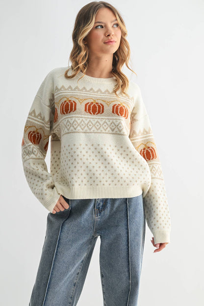 PUMPKIN JACQUARD SWEATER / WL25-11190
