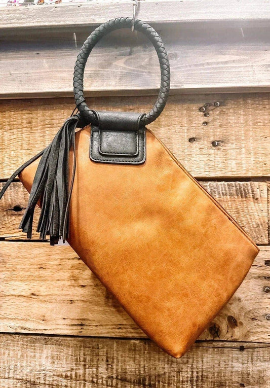 BP204 Fashion Cuff Handle Tassel Wristlet Clutch
