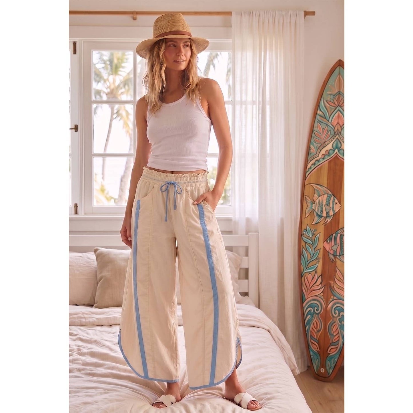 Tulip Sporty Stripe Nylon Pull On Pants