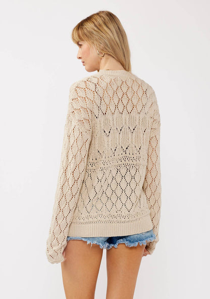V-neck Button-Front Ribbed Sweater Cardigan