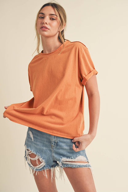 8314DN Mali Baby Tee Short Sleeve Top: White / Contemporary / S