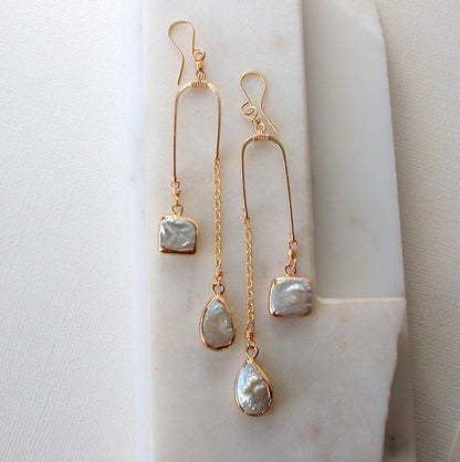 Pearl Balancing Act Earrings.