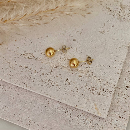 Simple 18k Gold Plated Stud post earrings water resistant