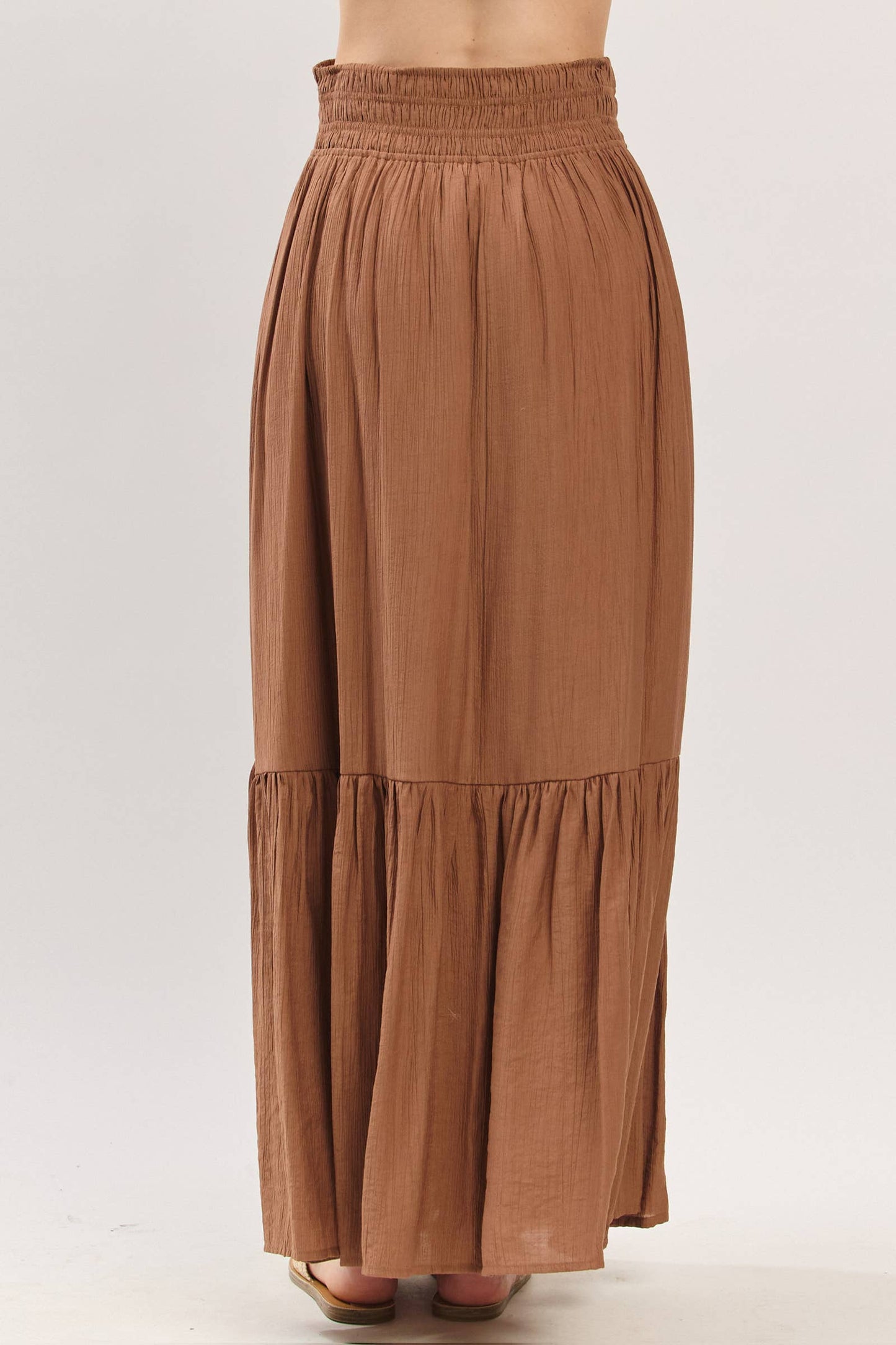 Tiered Center Slit Maxi Skirt - VS3399A