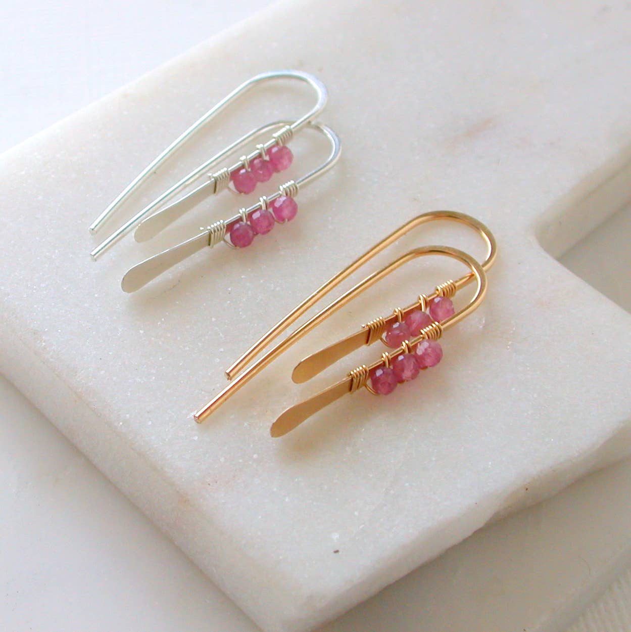 Gemstone Wrapped Petite Threaders