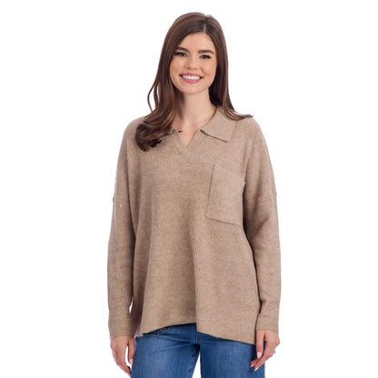 TAN NOA COLLARED SWEATER