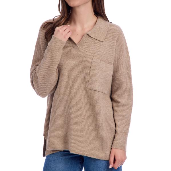 TAN NOA COLLARED SWEATER