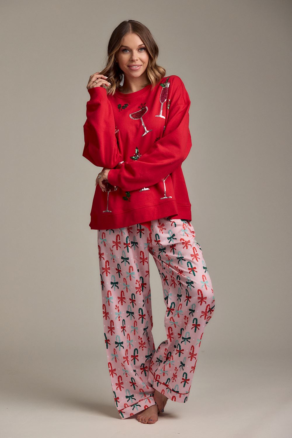 CANDY CANE HOLIDAY PAJAMA PANTS
