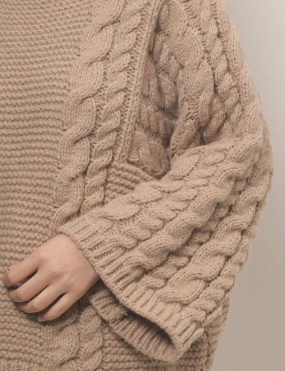 Round Neck Twist Loose Solid Color Sweater