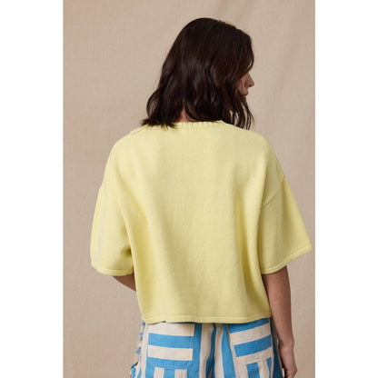 BUTTON-UP SWEATER KNIT TOP