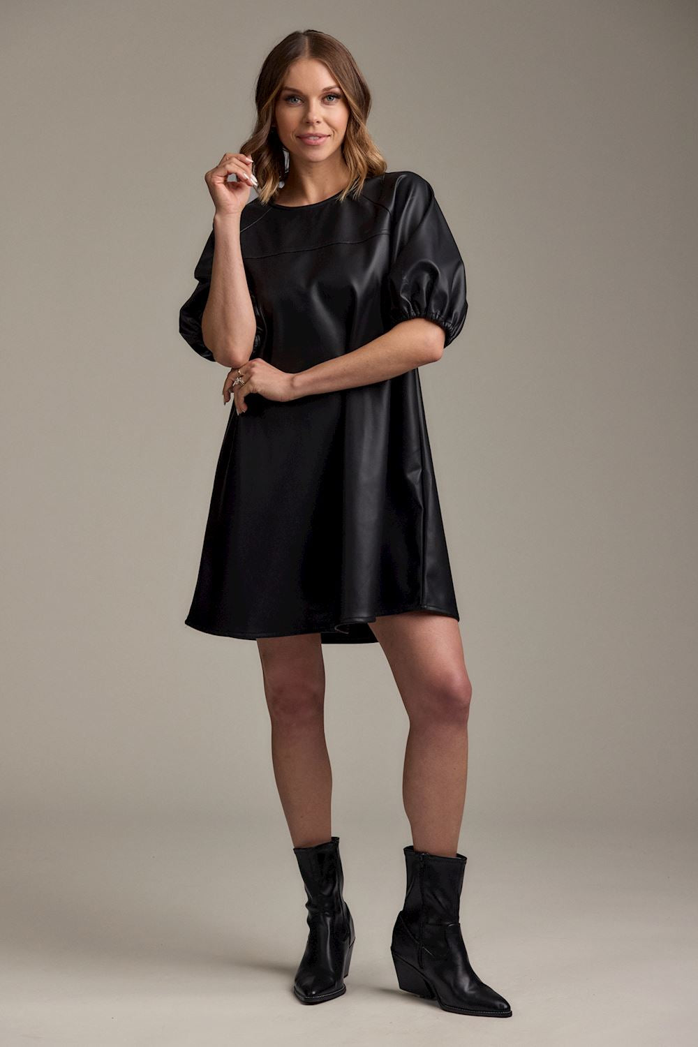 BLACK RAINE LEATHER DRESS