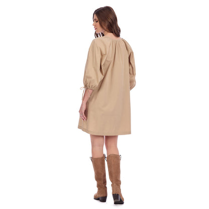 PHEEBEES BUTTON DRESS TAN