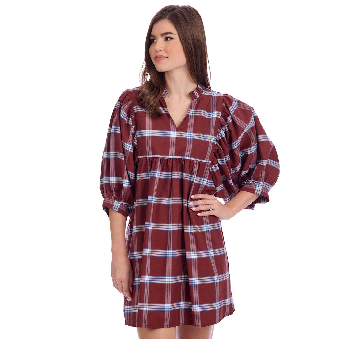BROWN SHIPLEY PLAID DRESS