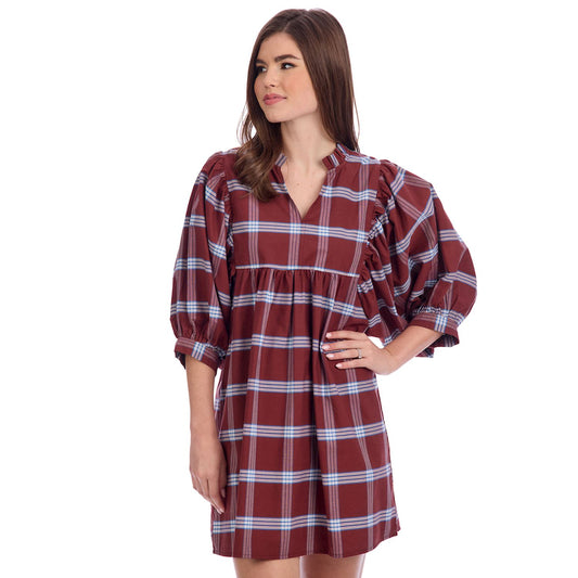 BROWN SHIPLEY PLAID DRESS