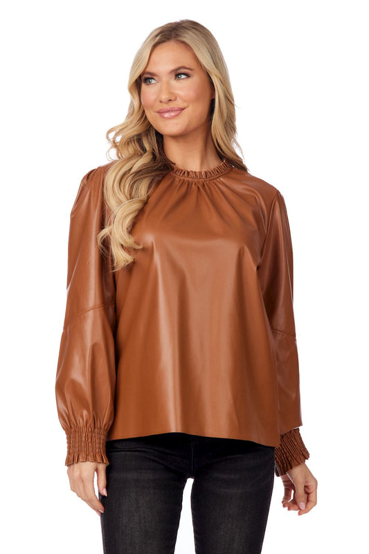 TAN PUTNAM LEATHER TOP