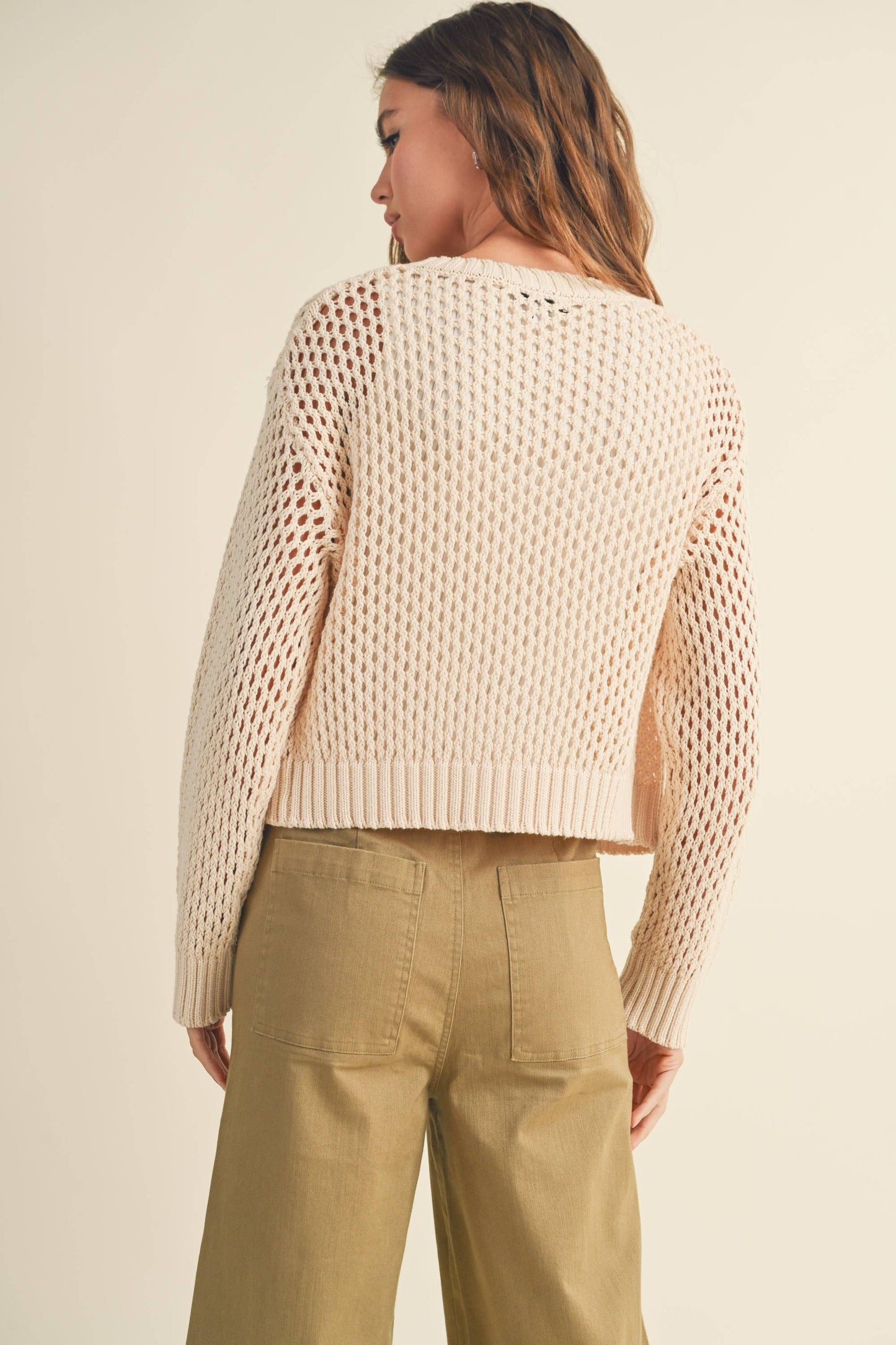 J2844  CROCHET KNITTED BUTTONDOWN CARDIGAN