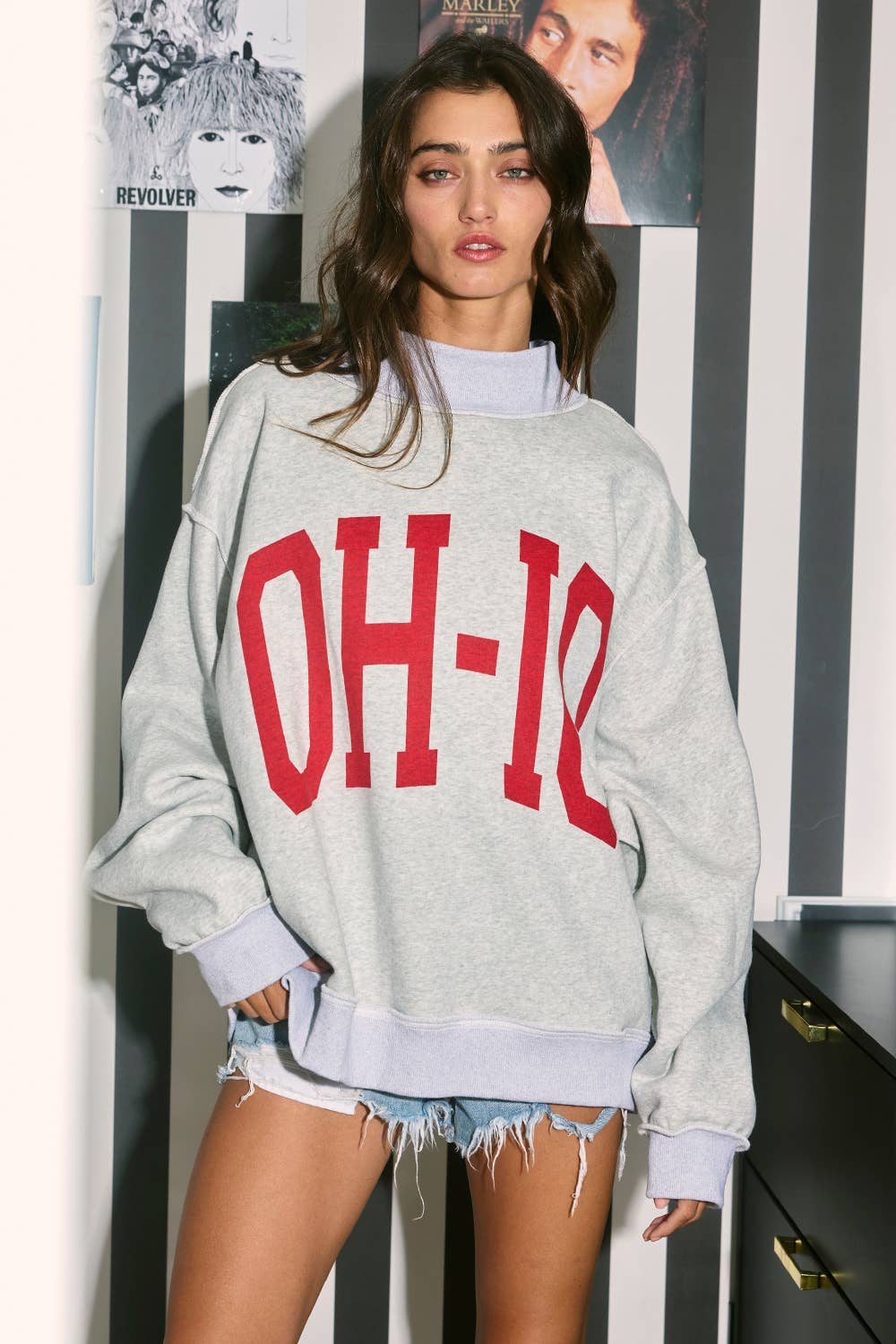 IT2594-OH-IO 'OH-IO & OH' Reversible Mockneck Sweatshirt