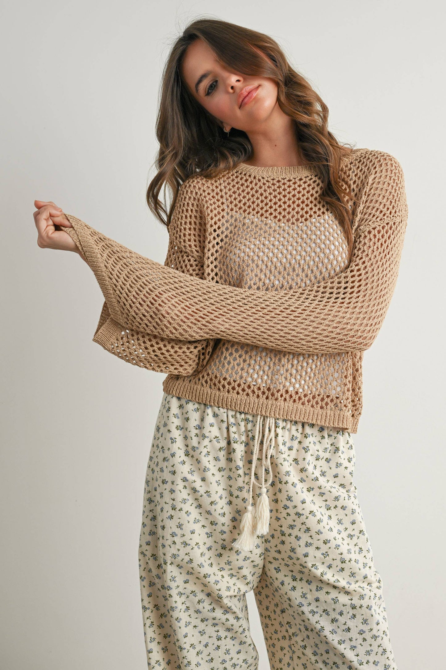 Long Sleeve See Through Top - BMW7292