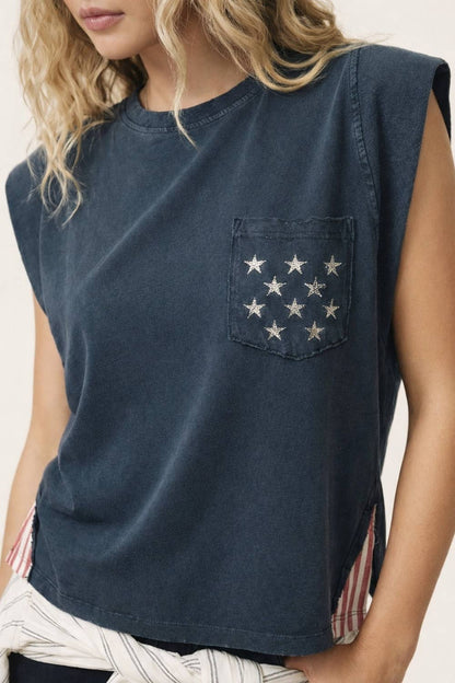 250th USA star pocket stripe side tank