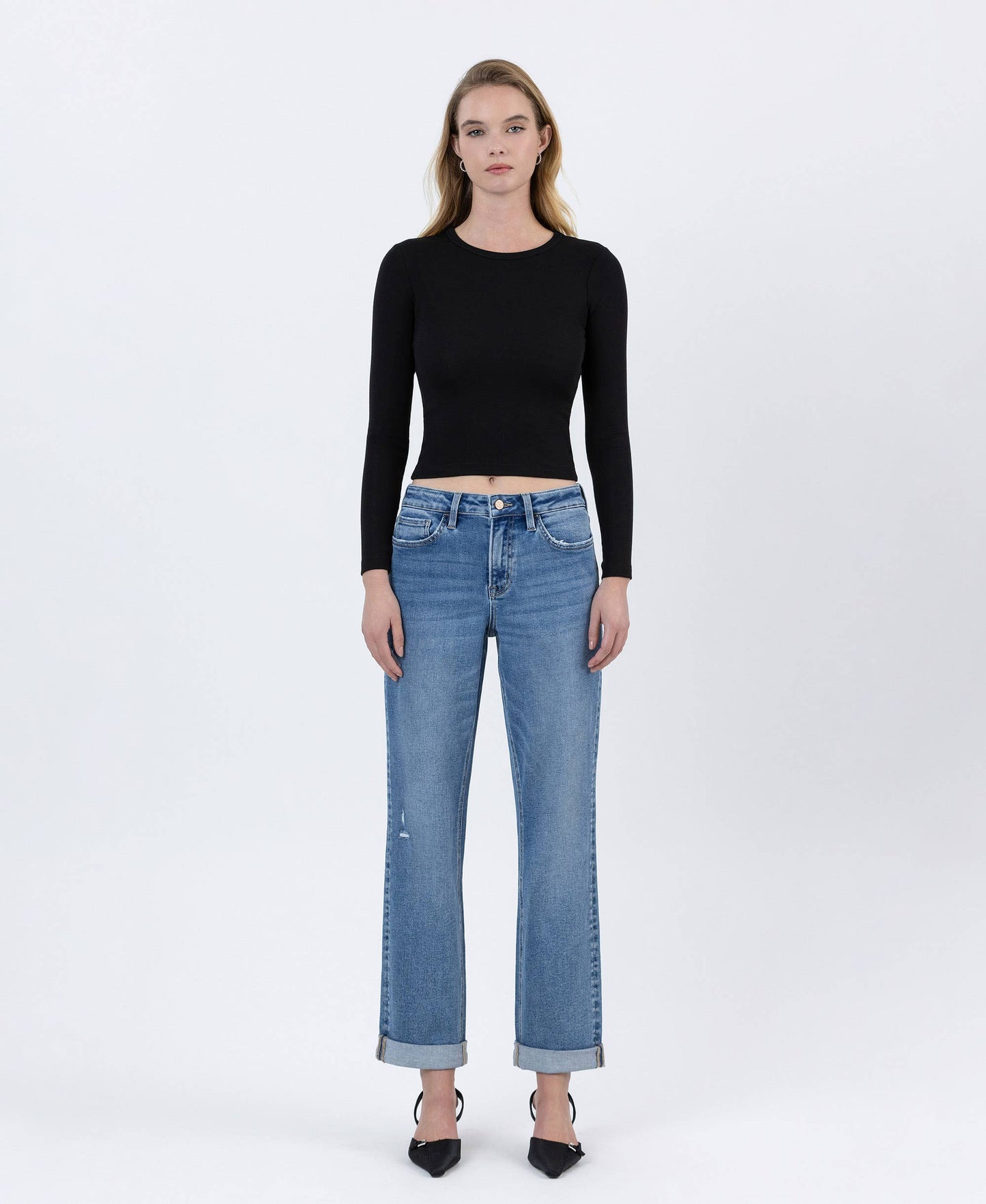 HIGH RISE CUFFED BOYFRIEND JEANS LV1847
