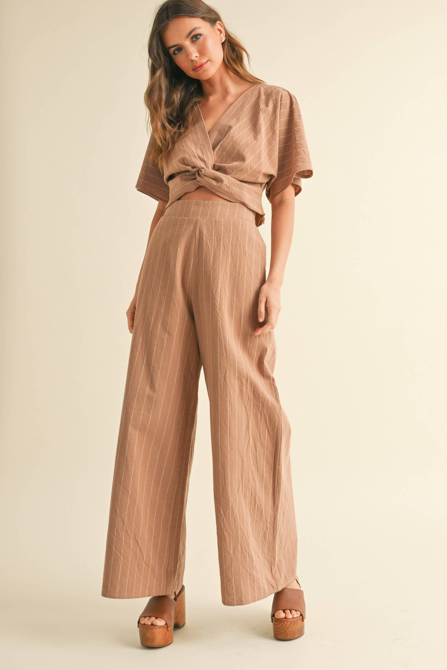 P4277ST   STRIPE PATTERN PANTS WITH ELASTIC WAIST