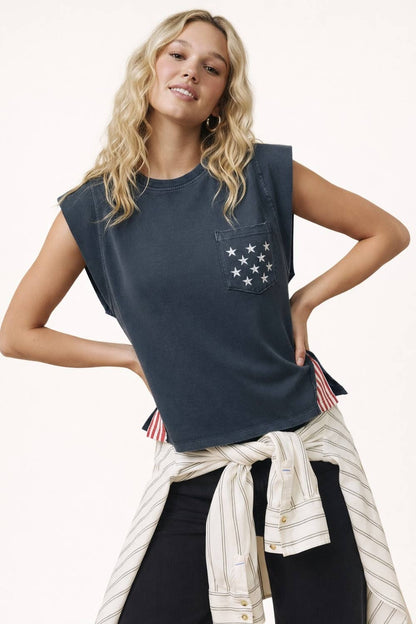 250th USA star pocket stripe side tank