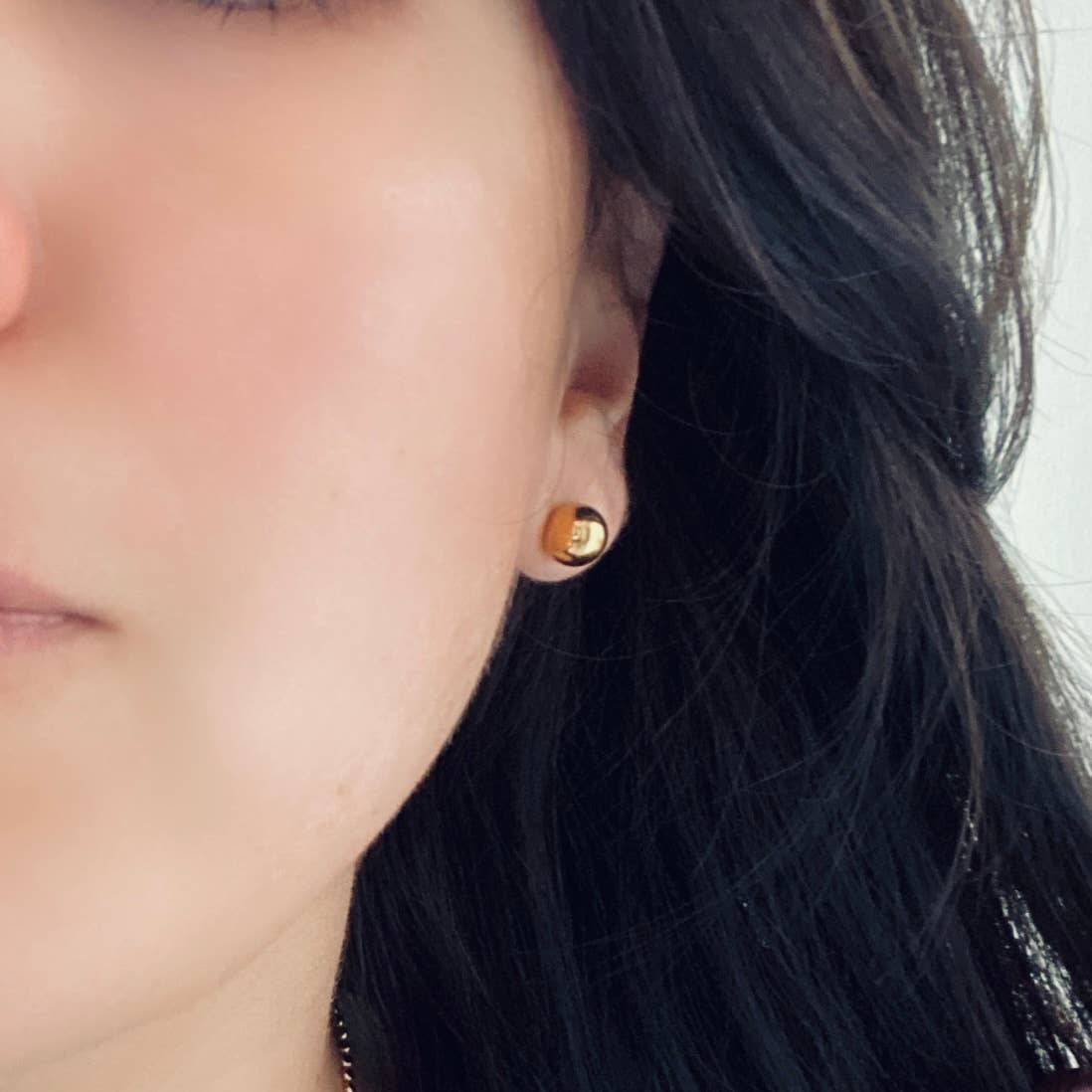 Simple 18k Gold Plated Stud post earrings water resistant