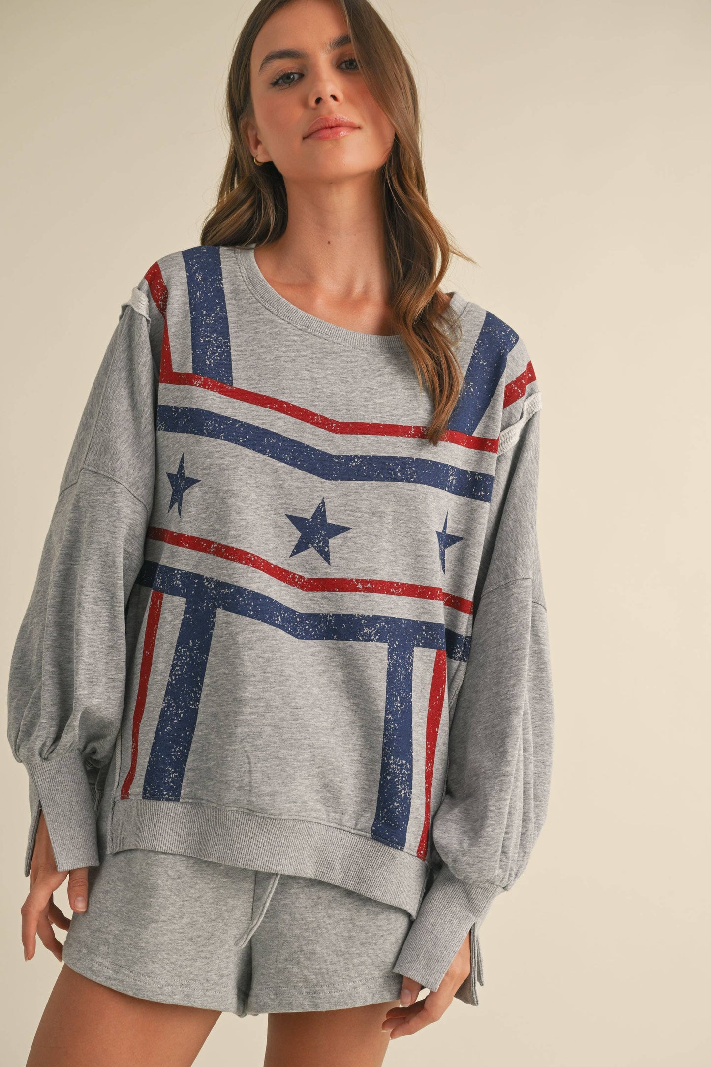 USA STAR GRAPHIC RELAXED FIT SWEATSHIRT
