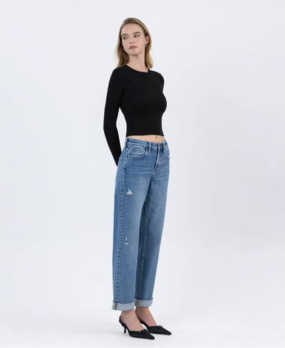 HIGH RISE CUFFED BOYFRIEND JEANS LV1847