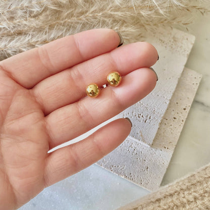 Simple 18k Gold Plated Stud post earrings water resistant