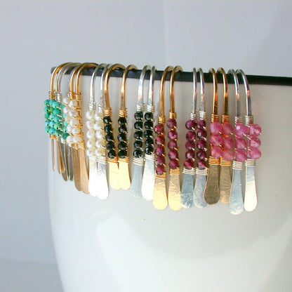 Gemstone Wrapped Petite Threaders