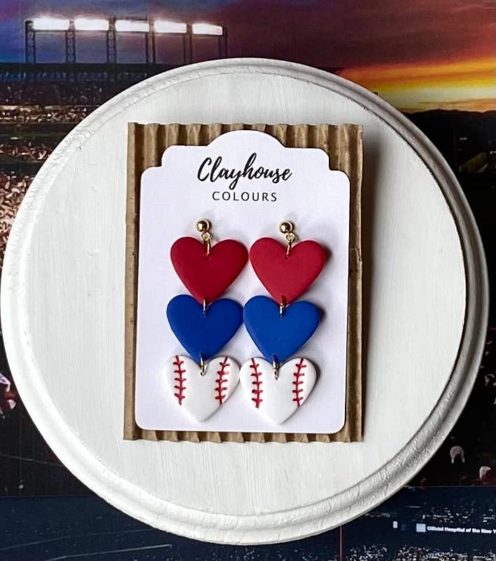 Rangers Baseball Earrings 
