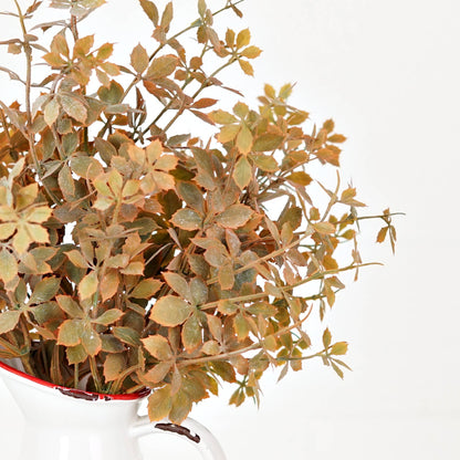 530075- 16in Plastic Sweetgum Leaves Bush-Flocked Fall Mix-