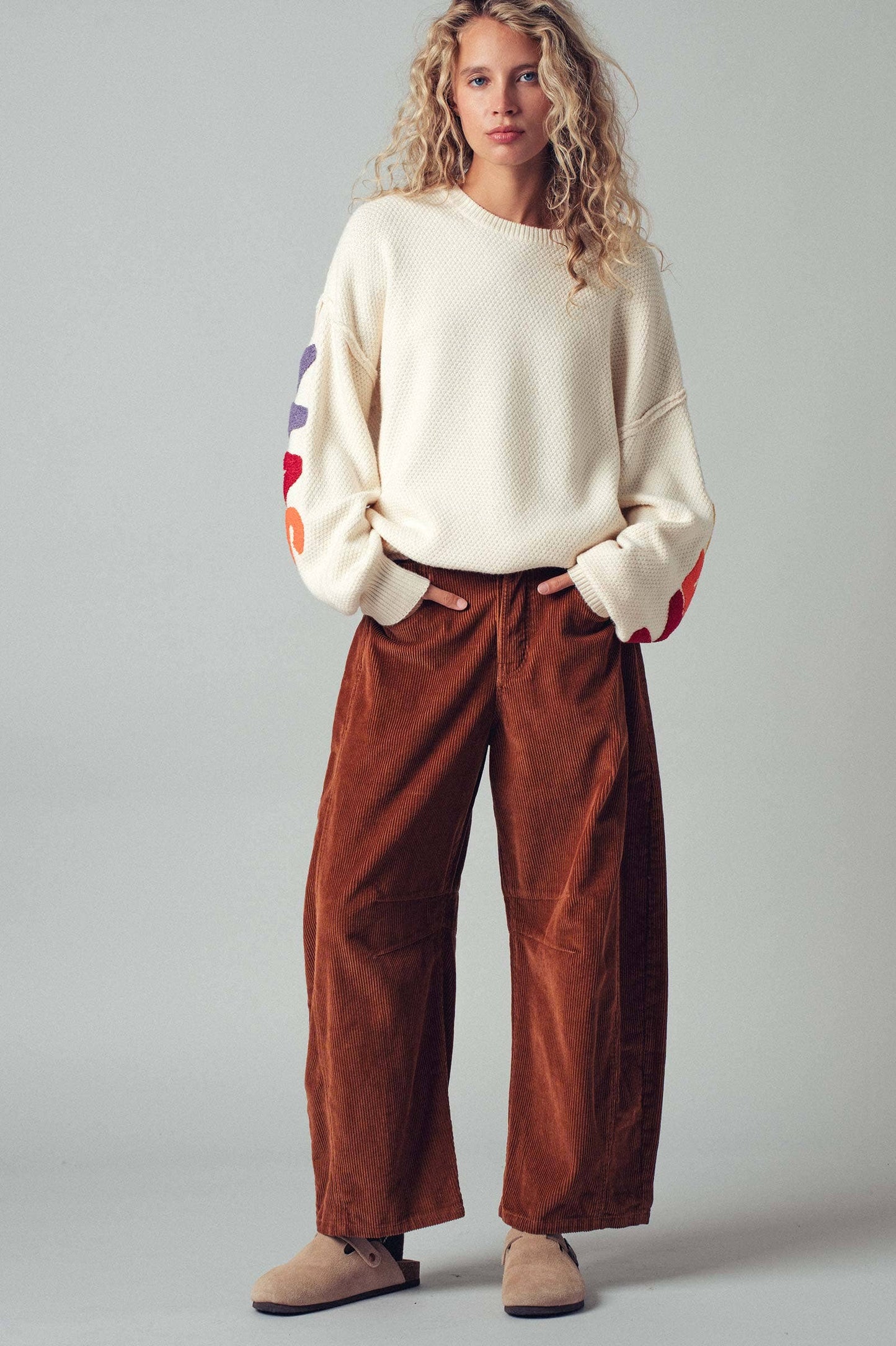 Rainbow Lettering Christmas Knit Sweater