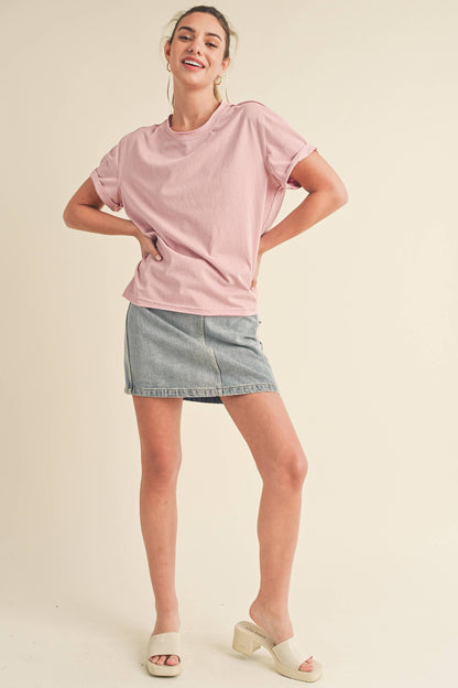 8314DN Mali Baby Tee Short Sleeve Top: White / Contemporary / S
