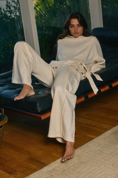 Side-Tie Detail Oversized Solid Hoodie