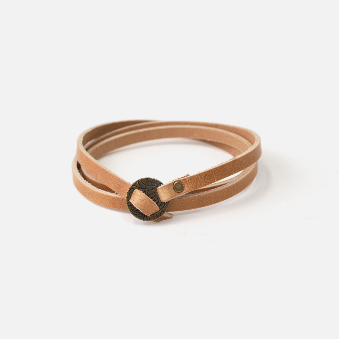 Full-Grain Leather Whitney Wrap Bracelet - USA Made