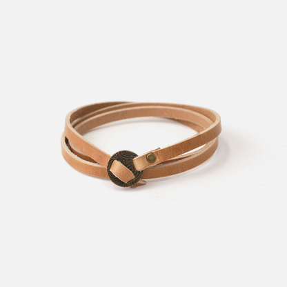 Full-Grain Leather Whitney Wrap Bracelet - USA Made