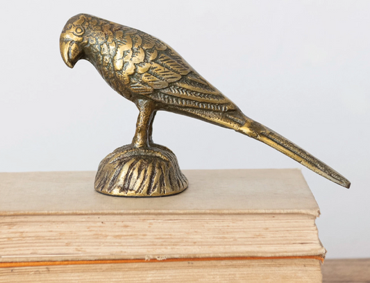 Cast Aluminum Bird, Antique Gold Finish