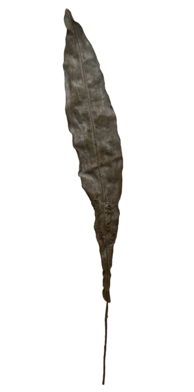 49"H Faux Leaf, Plaster Finish, Dark Olive