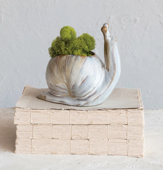 Stoneware Snail Vase/Planter (Each One Will Vary)