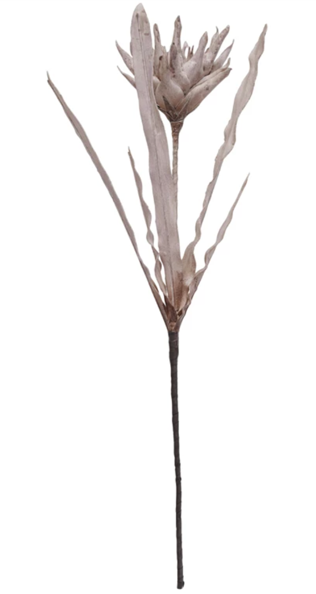 39-1/4"H Faux Flower Pick, Taupe