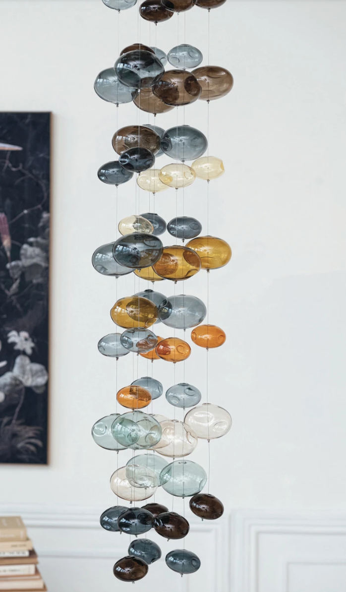 Hand-Blown Glass Bubble Garland, Blue