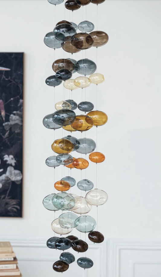 Hand-Blown Glass Bubble Garland, Blue