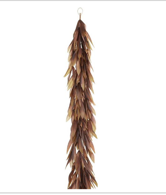 72" Faux Corn Husk Garland  Green Brown