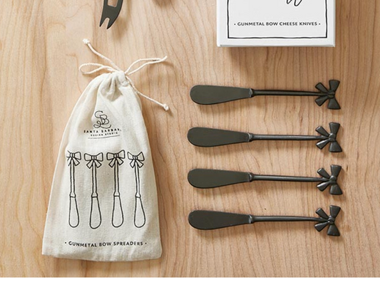 Gun Metal Bow Charcuterie Essentials Spreaders - Set of 4