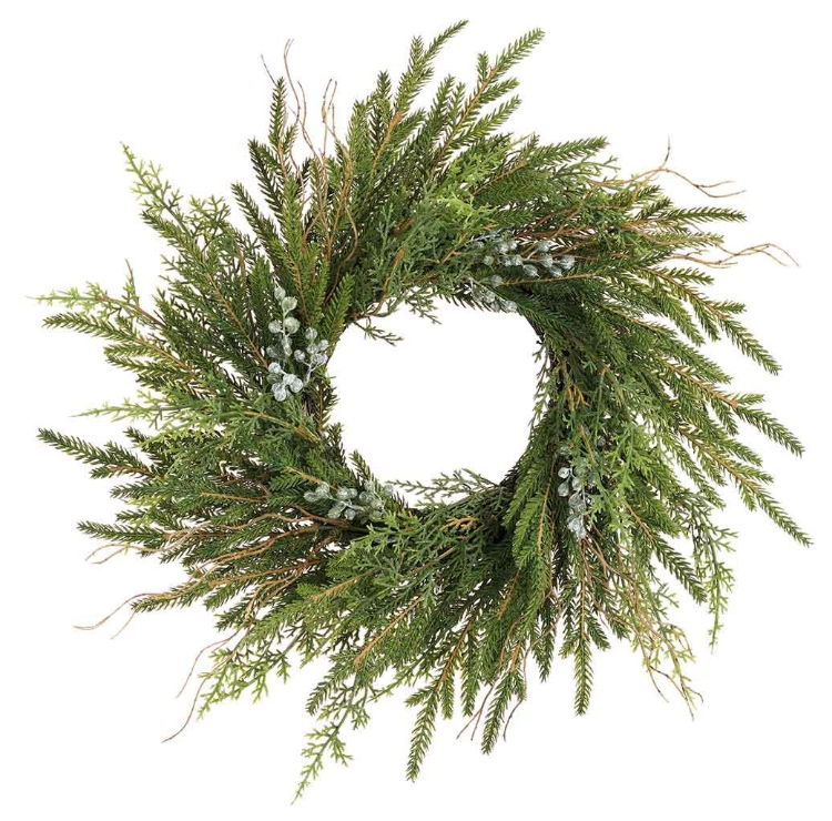 14" Juniper/Cypress Wreath  Green